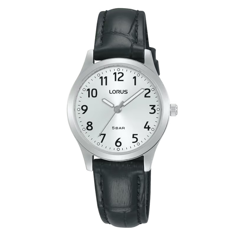 Lorus Women’s ‘Traditional Elegance’ black leather strap RRX19JX9