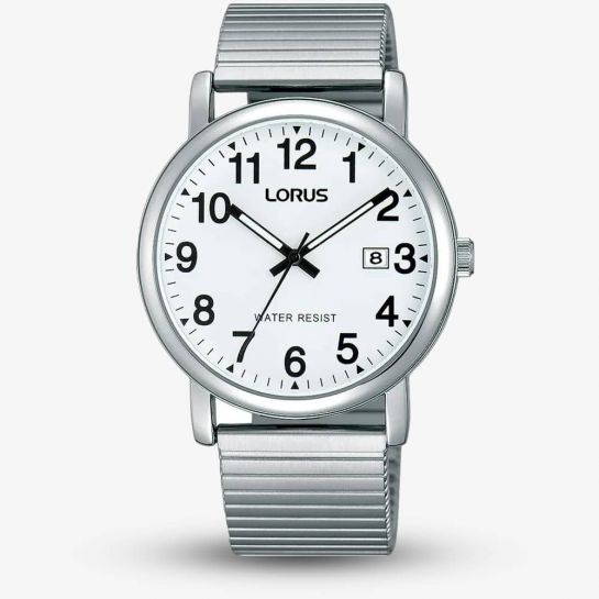 Lorus White & Silver Expandable Watch RG859CX5