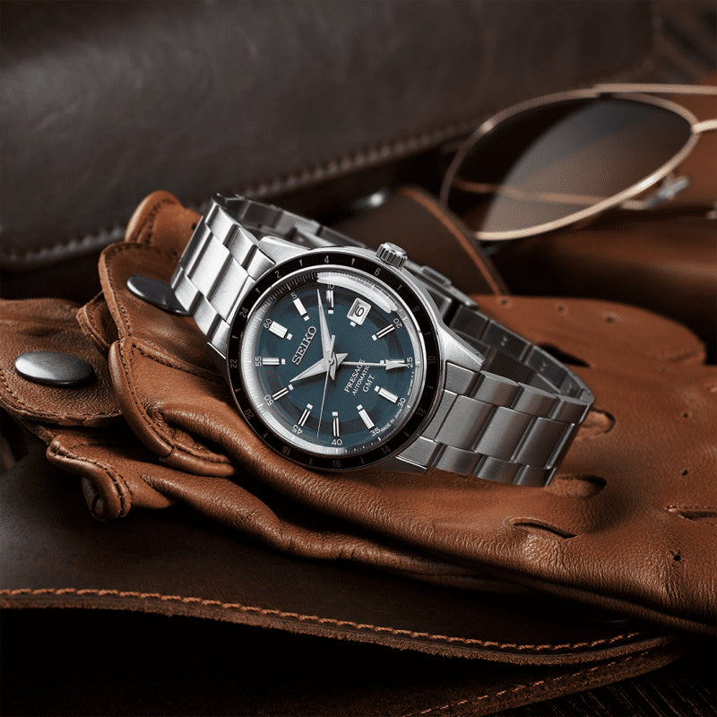 SSK009J1 Presage ‘Petrol Blue’ Style 60s Road Trip GMT