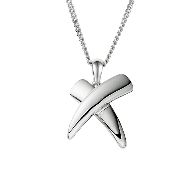 Silver starfish pendant on a chain against a white background