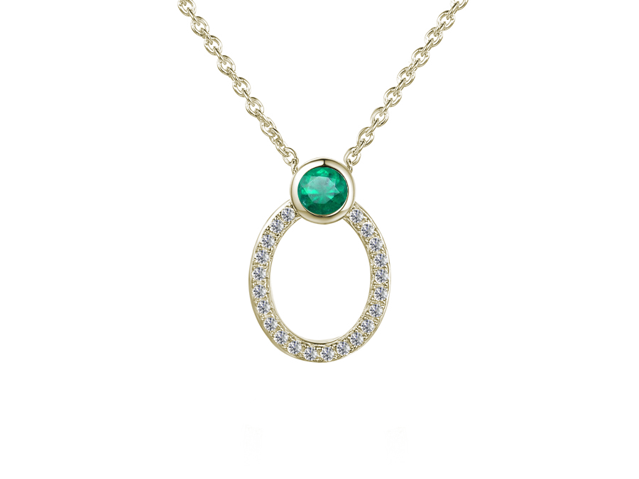 Diamond and Emerald Necklace 9299YD/E
