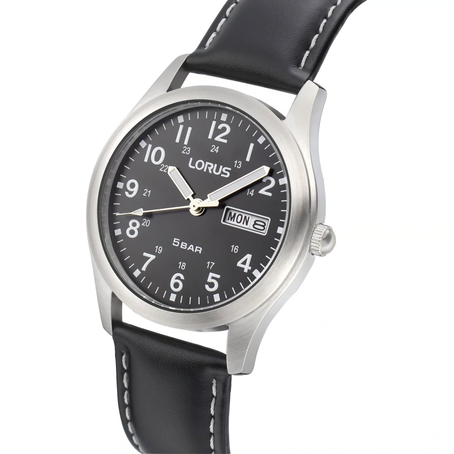 Lorus Men’s Black Leather 24/7 Field watch RXN79DX9