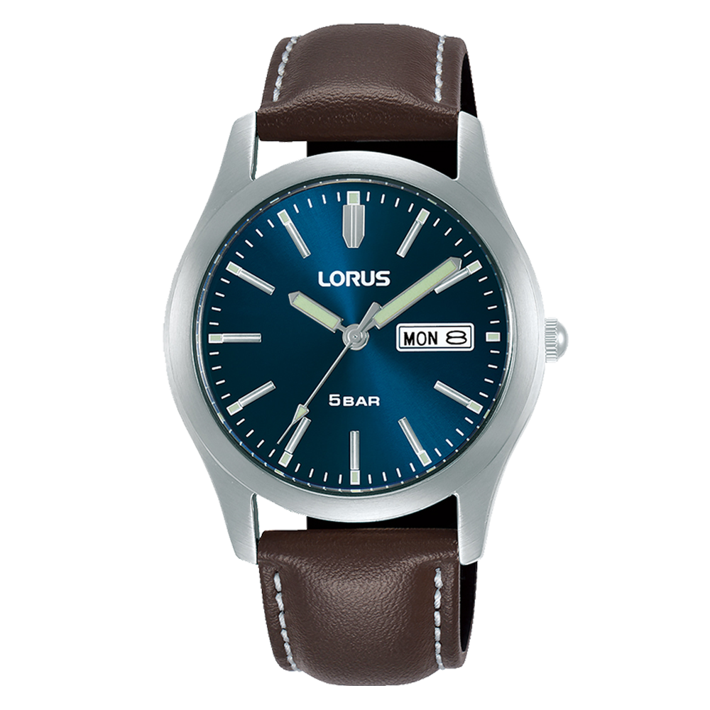 Lorus Men’s Blue & brown leather ‘Active Dress’ RXN81DX9