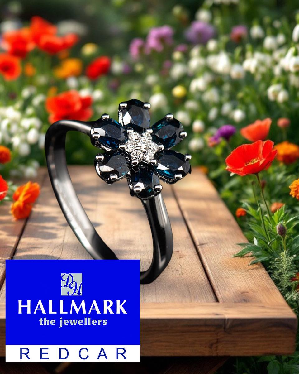 Sapphire Floral Cluster Ring