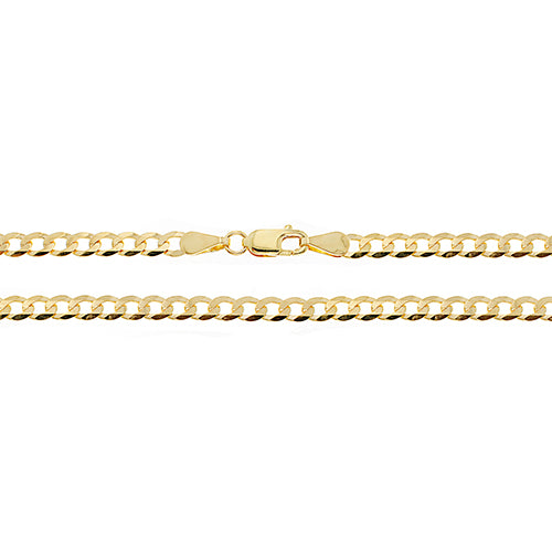 9ct Yellow Gold Flat Bevelled Curb Chain CH438N