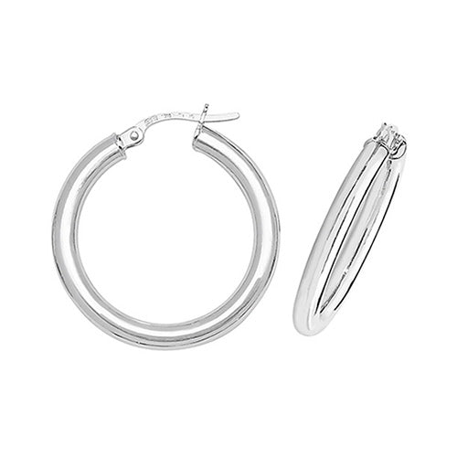 9CT WHT GOLD 20MM HOOP EARRINGS ER383W