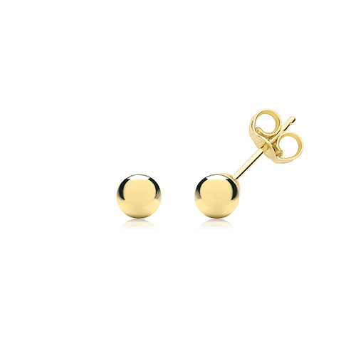 9CT YEL GOLD 4MM BALL STUD EARRINGS ES202