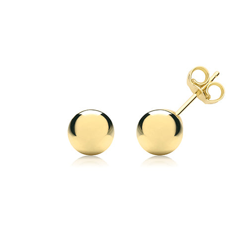 9CT YEL GOLD 6MM BALL STUD EARRINGS ES204