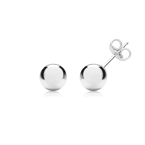 9ct White Gold 6mm Ball Stud Earrings ES204W
