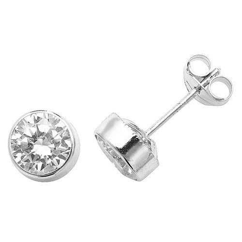 9CT WHT GOLD RND CZ STUD EARRINGS ES233SW