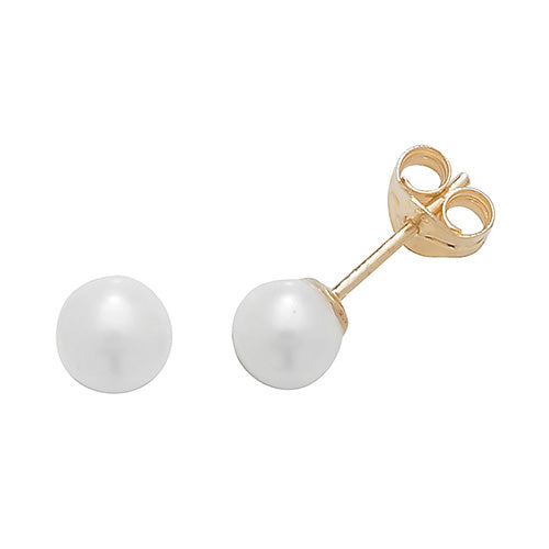 9CT YEL GOLD 5MM PEARL STUD EARRINGS ES239S
