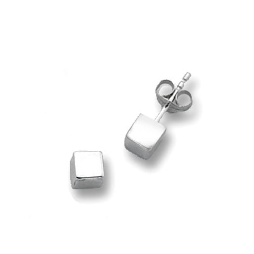 9CT WHT CUBE STUD EARRINGS ES262SW