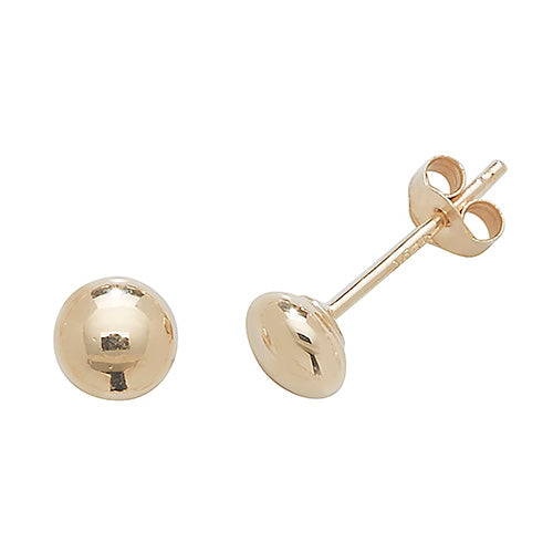 9CT YEL GOLD 4MM BUTTON STUD EARRINGS ES405