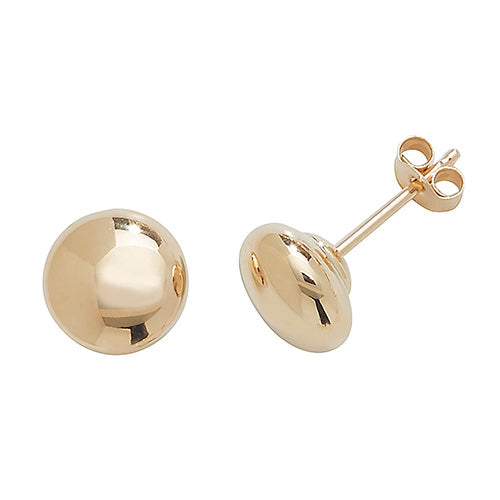 9CT YEL GOLD 6MM BUTTON STUD EARRINGS ES407