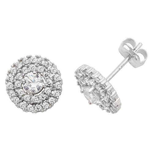 9CT WHT GOLD CZ ROUND STUD EARRINGS ES443W
