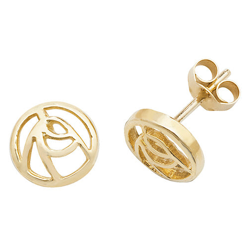 9CT YEL GOLD STUD EARRINGS ES542