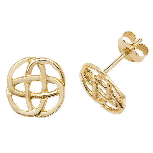 9CT YEL GOLD CELTIC STUD EARRINGS ES543