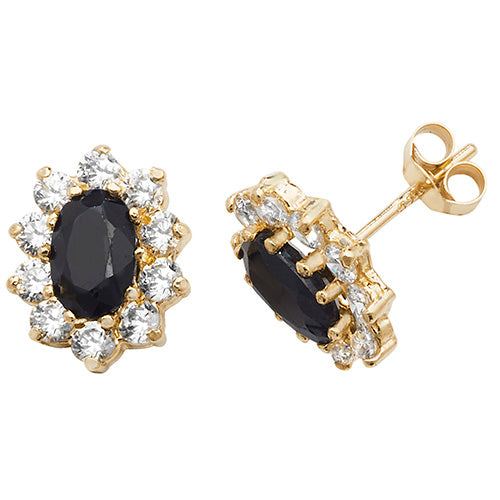 9CT YEL GOLD SAPPHIRE STUD EARRINGS ES545S