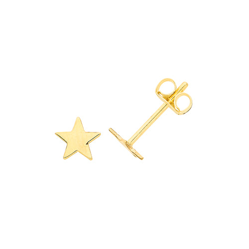 9CT YEL GOLD STAR STUD EARRINGS ES701