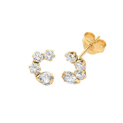 9ct Yellow Gold Cubic Zirconia Studs ES720