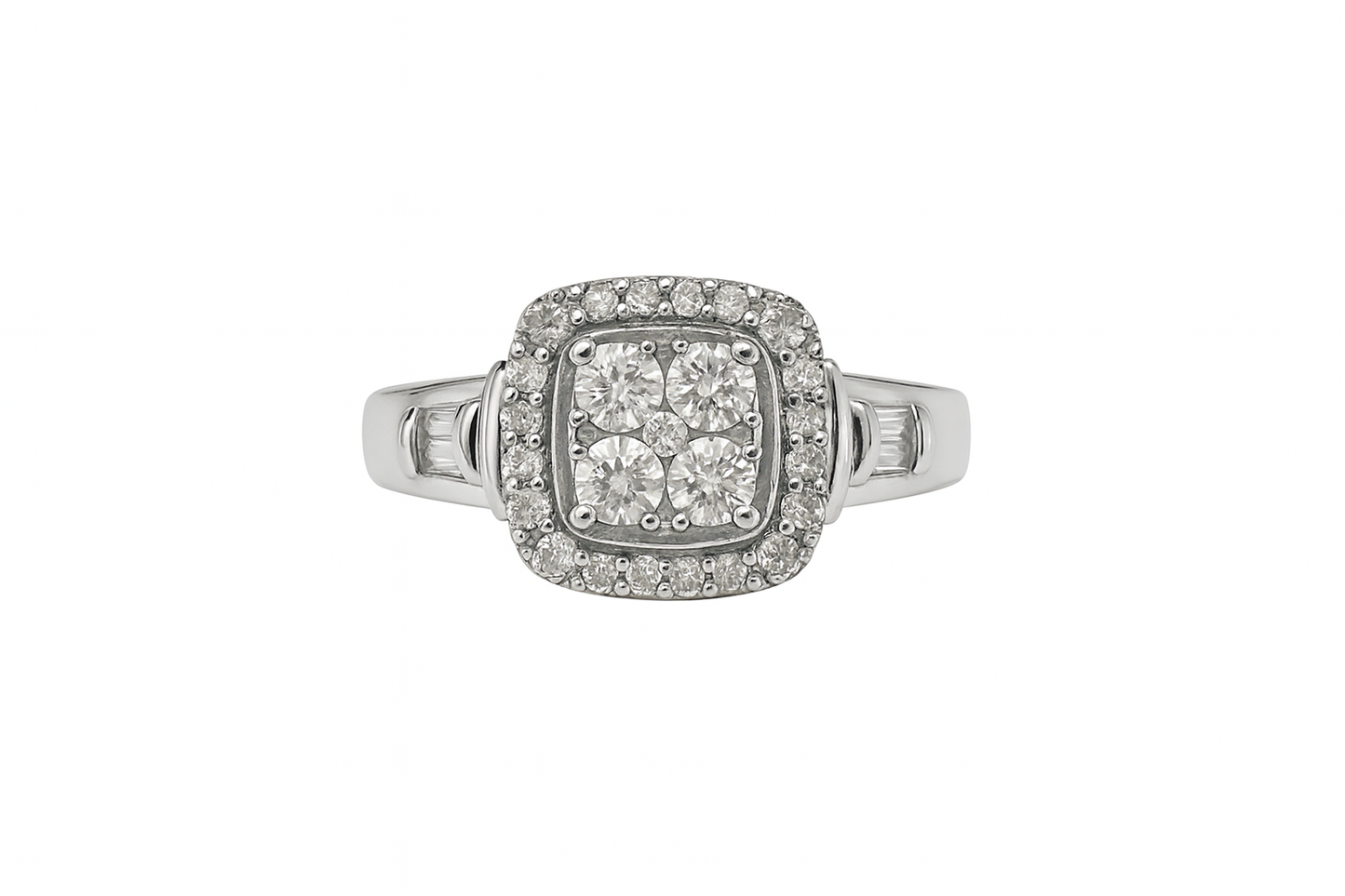 Preloved White Gold Diamond Cluster Ring 8394