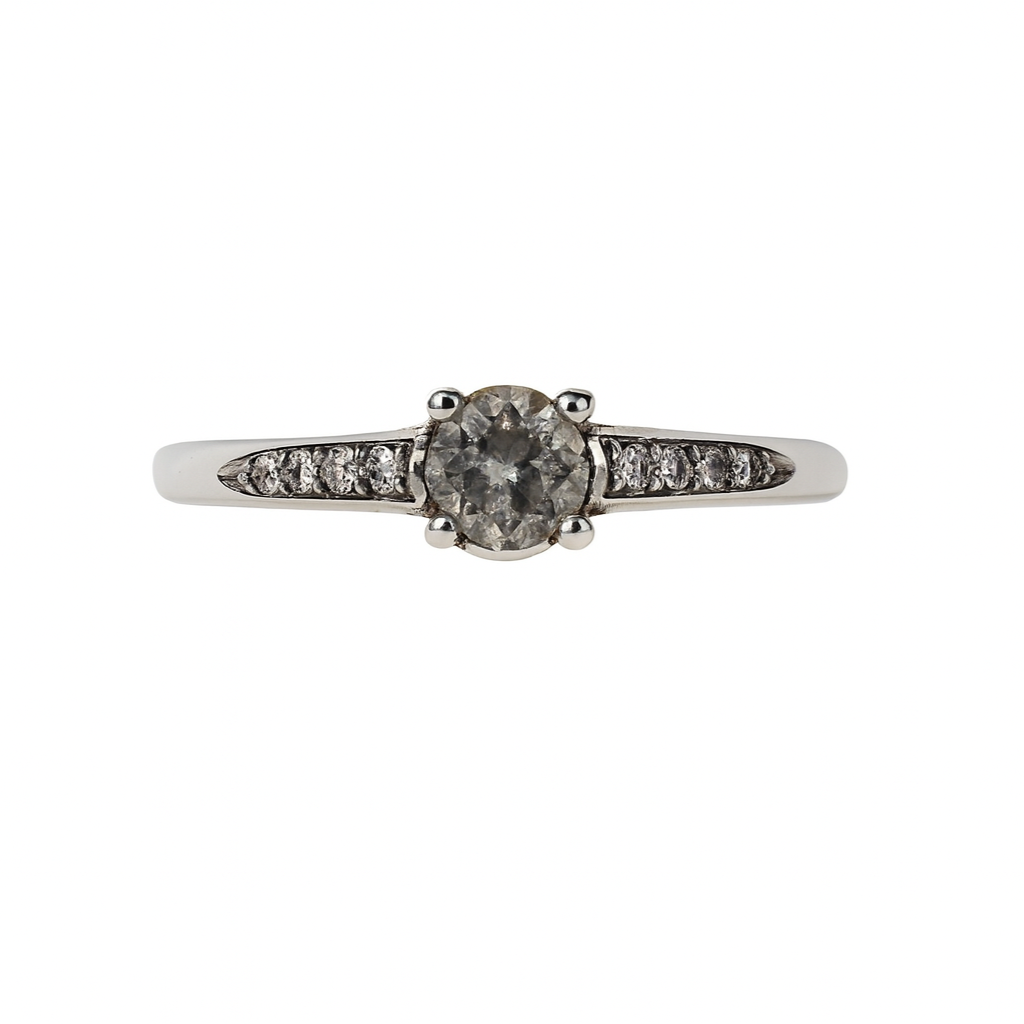 Diamond ring with a white background