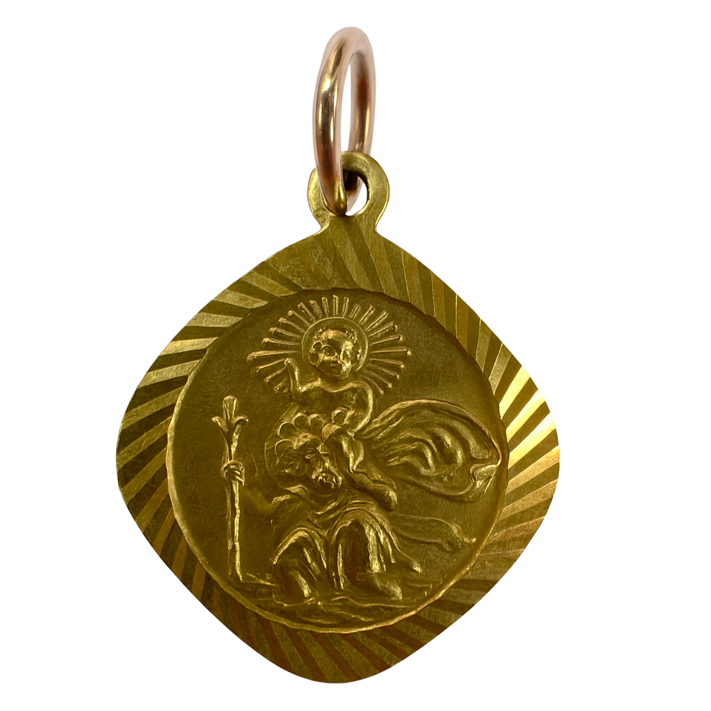 Gold pendant with religious design best jewellers Yorkshire