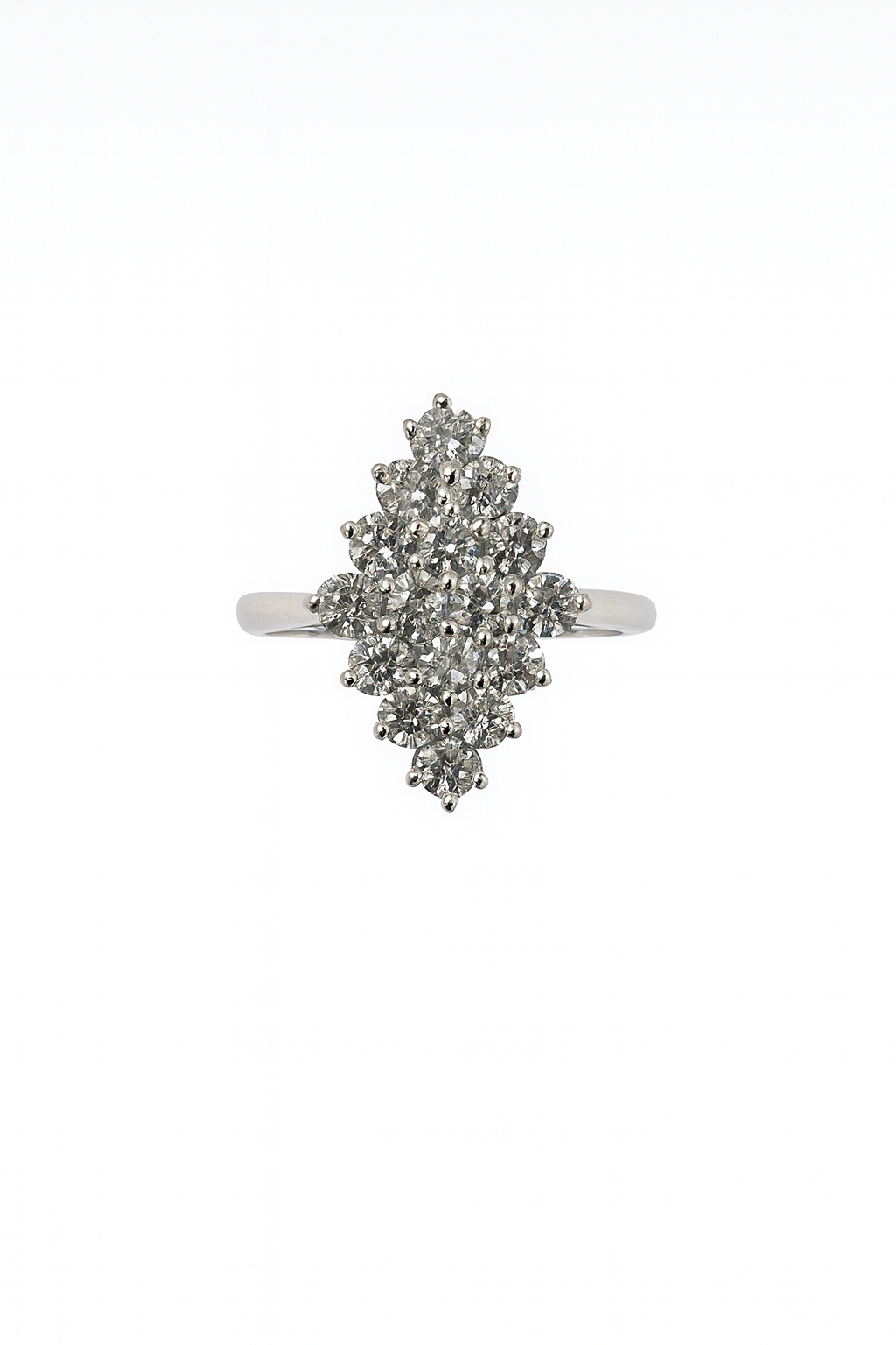 Preloved White Gold Diamond Cluster Ring 1245232