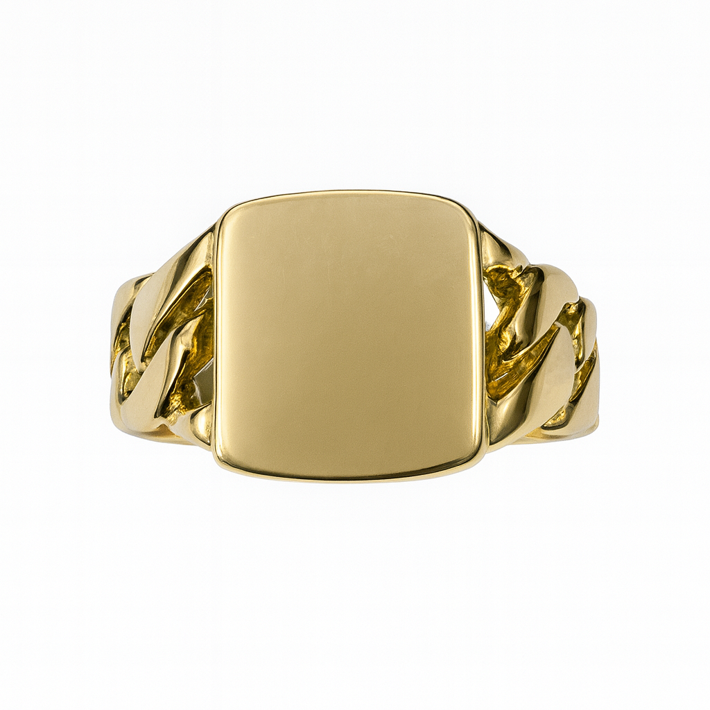 Gold ring with a textured band best jewellers in Yorkshire
