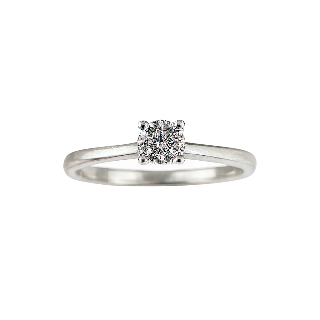 Silver ring with a diamond qualified gemmologist