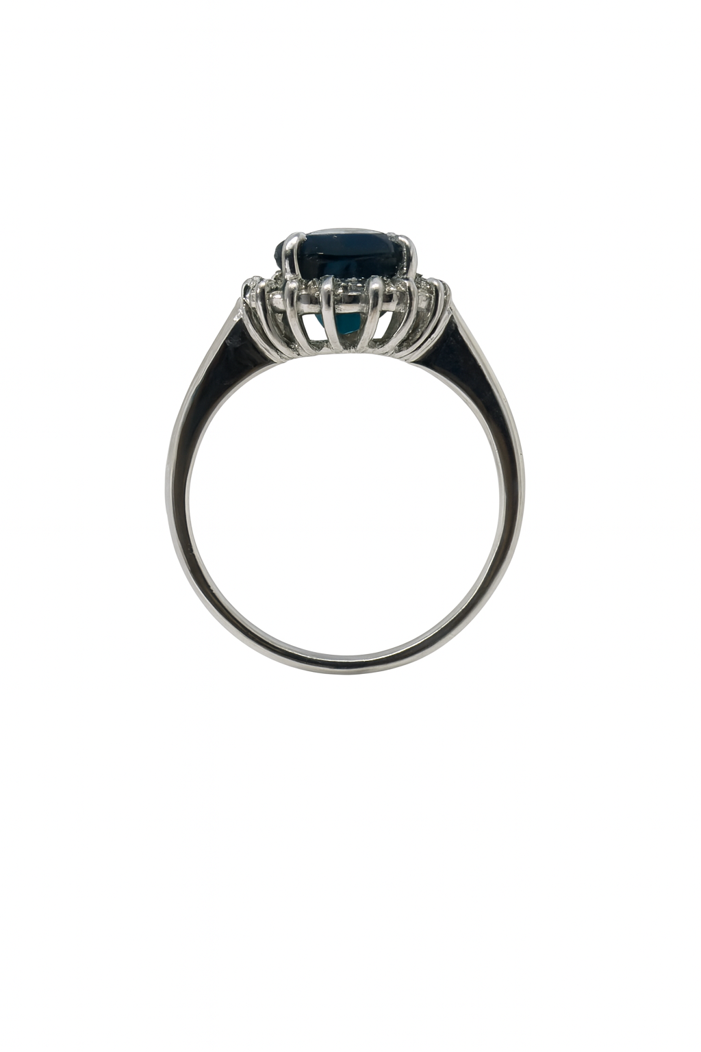 Preloved Indicolite and Diamond Ring 268
