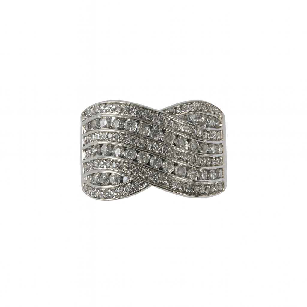Silver ring with diamond accents qualified gemmologist