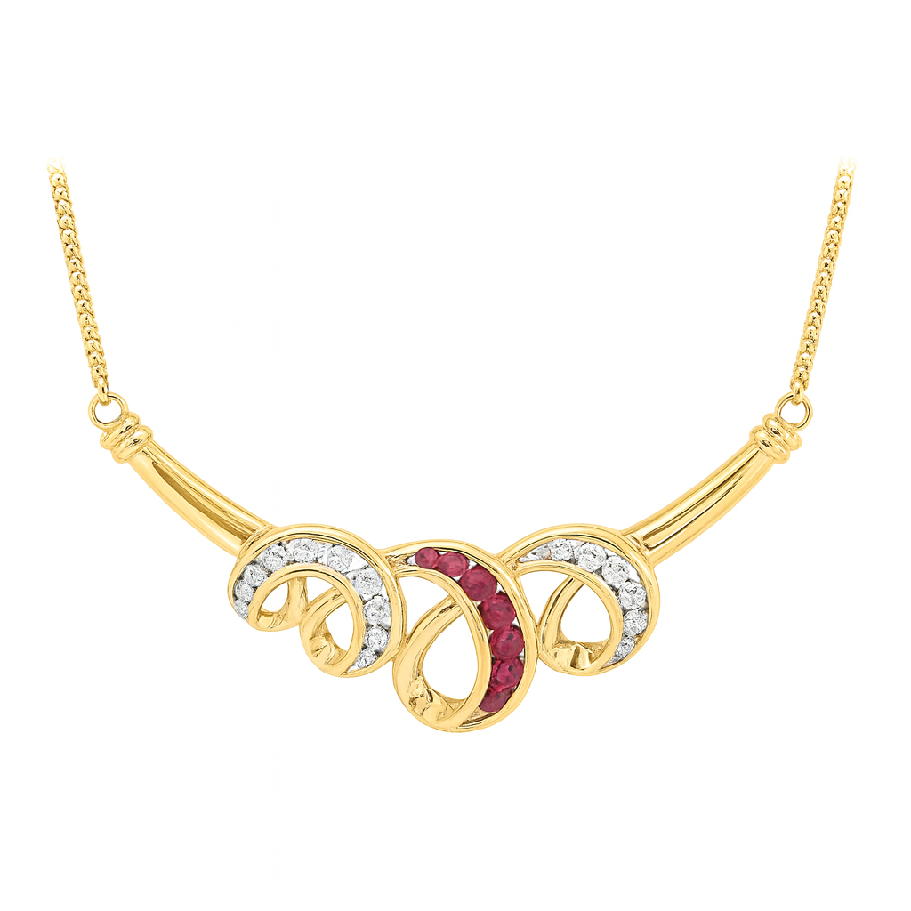 9ct Diamond and Ruby Pendant 9494