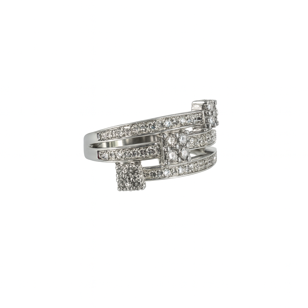 Silver ring with gemstones qualified gemmologist
