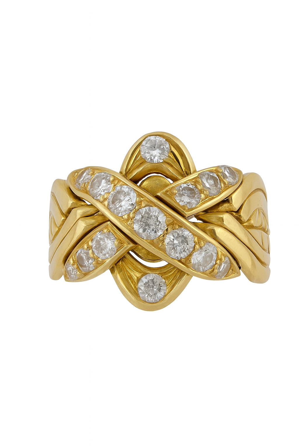 Preloved Diamond Set 6 Piece Puzzle Ring 9287