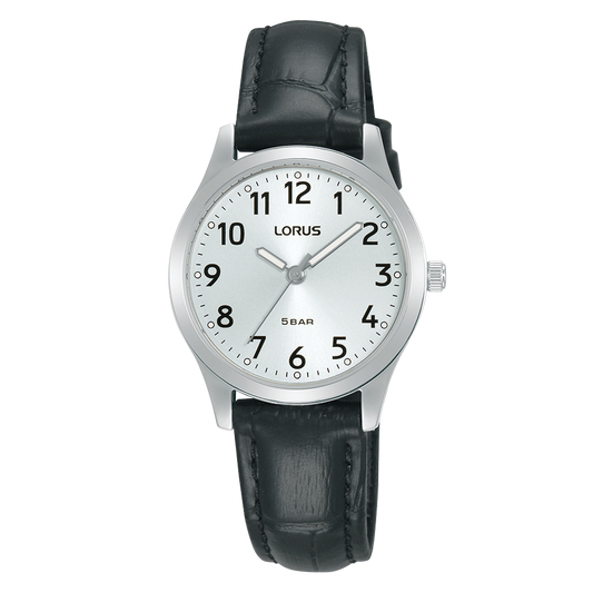 Lorus Women’s ‘Traditional Elegance’ black leather strap RRX19JX9