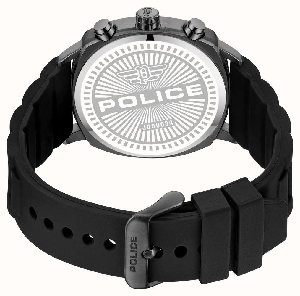 Police TUNEFUL (48mm) Grey Dial / Black Silicone Strap PEWJQ9003401