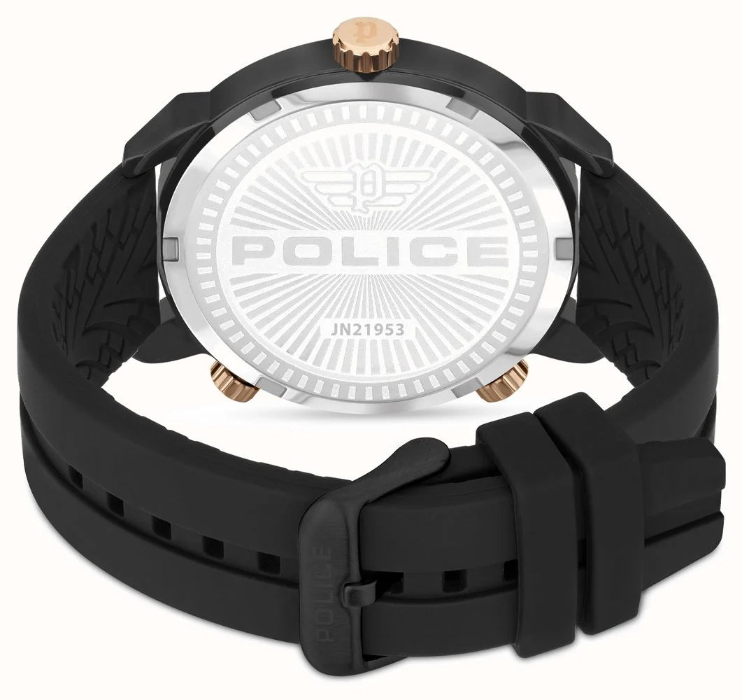 Police Men's Ray (51mm) Black Dial / Black Silicone Strap PEWJN2195301