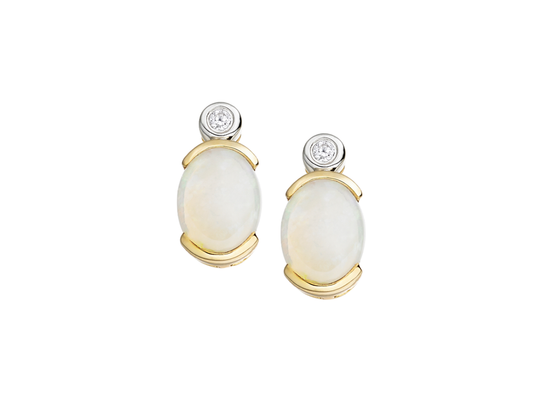 Diamond and Opal Earrings 6153YD/OP