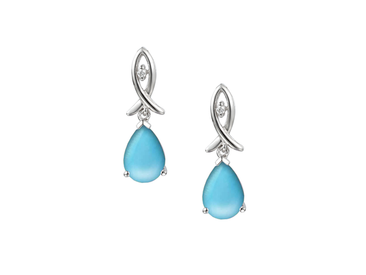 Diamond and Turquoise Earrings 6584WD/TQ