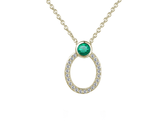 Diamond and Emerald Necklace 9299YD/E