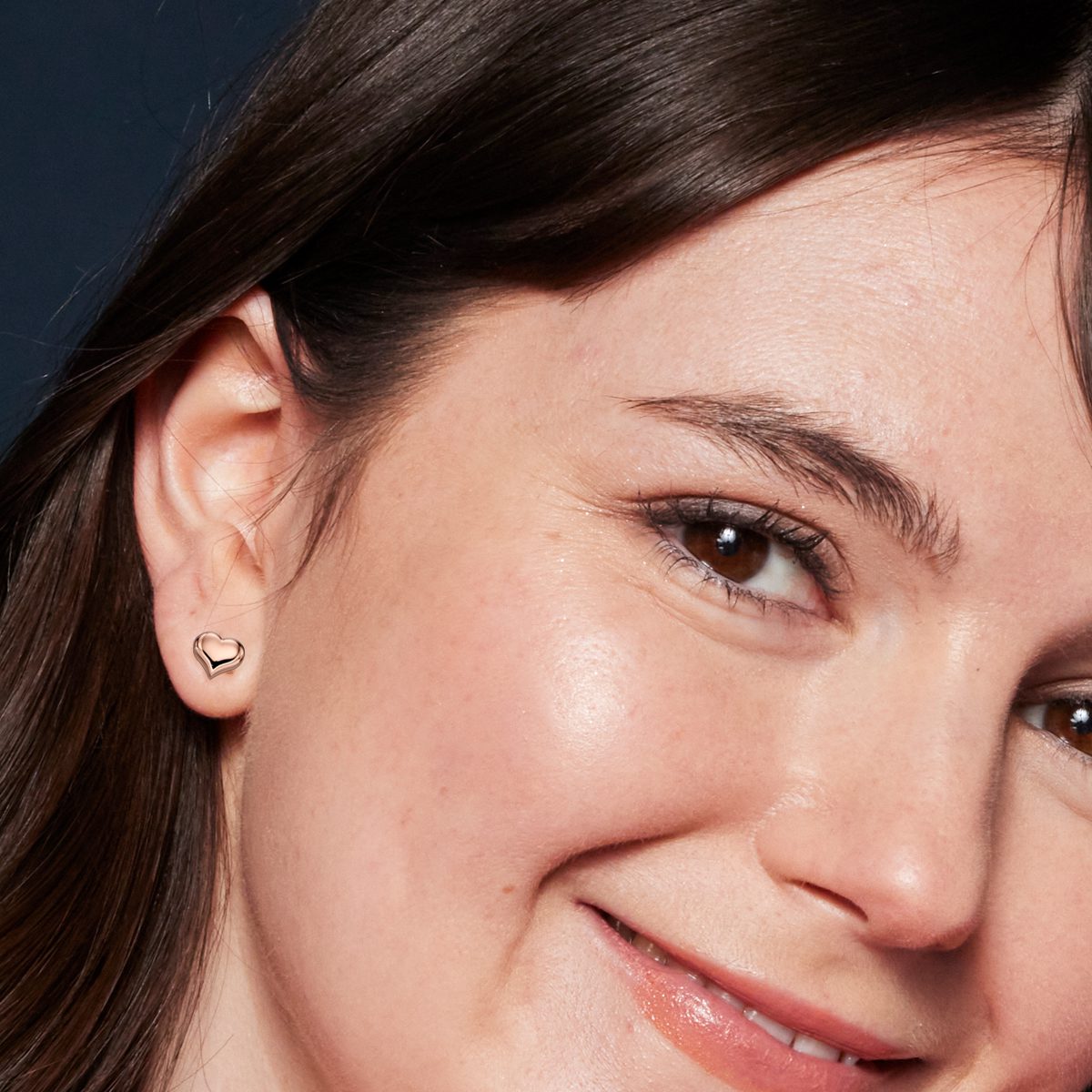 Emily – Rose Gold Heart Earrings