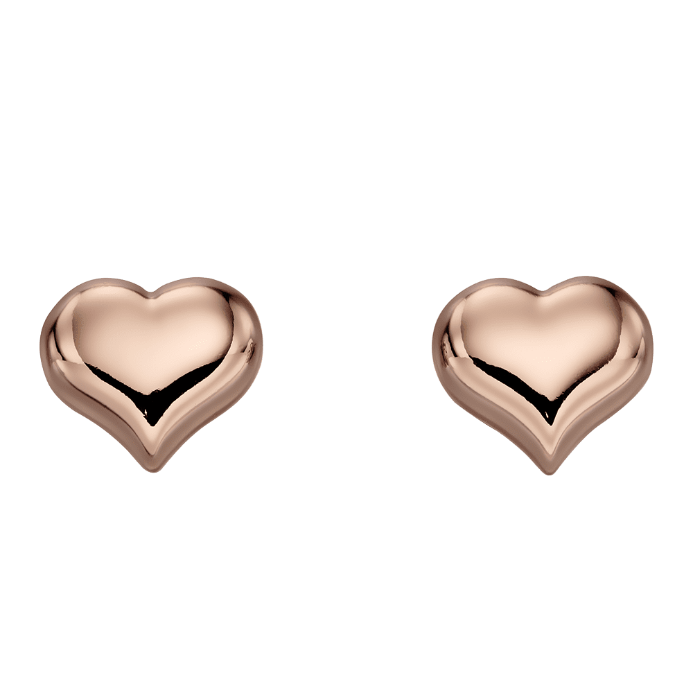 Emily – Rose Gold Heart Earrings