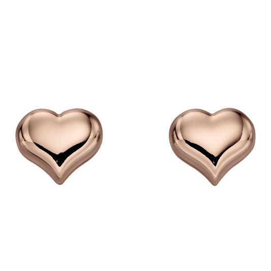 Emily – Rose Gold Heart Earrings