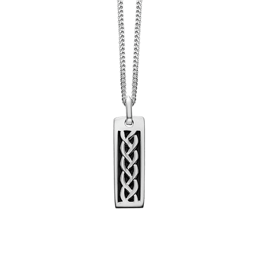 Declan – Boys Oxidised Tag Necklace