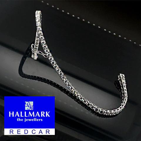 Silver bracelet with diamond accents qualified gemmologist