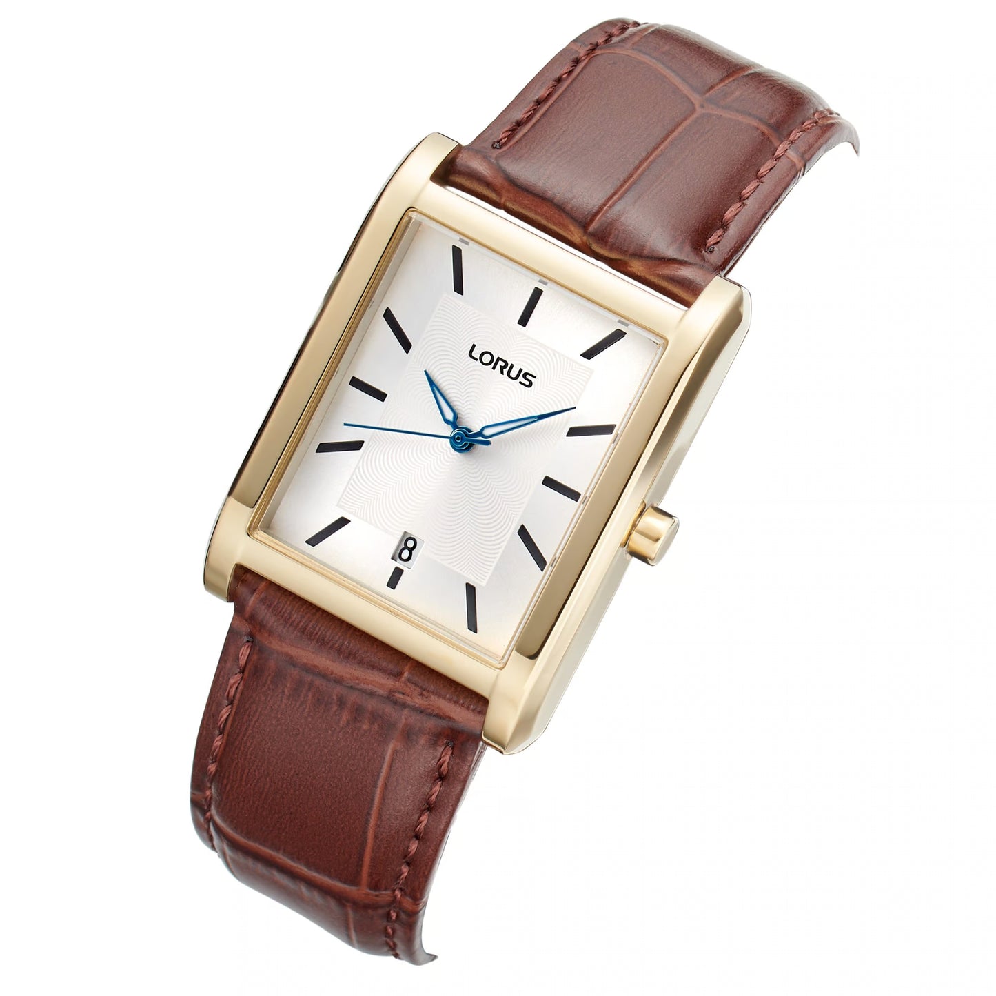 Lorus Men’s Rectangular Brown Leather Strap RH940RX9