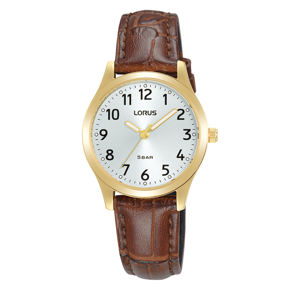 Lorus Women’s Gold tone & brown leather ‘Traditional elegance’ RRX20JX9