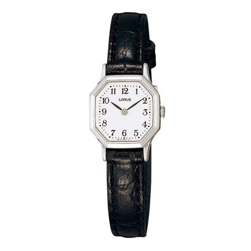 Lorus Black Leather Strap Watch RJ471BX9