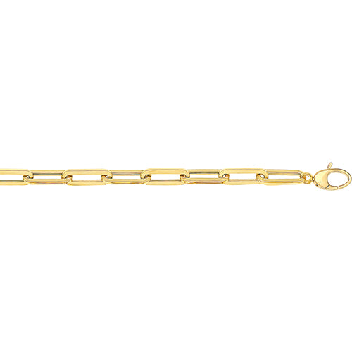 9ct Yellow Gold Ladies 7.5" Paperclip Bracelet BR646